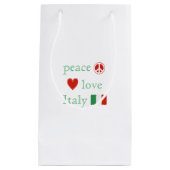 Petit Sac Cadeau Peace Love Italie Coeur République italienne Drape (Devant)