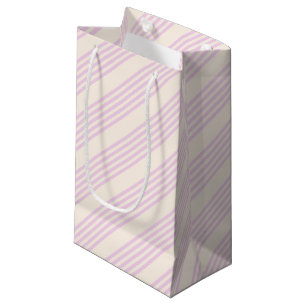 Petit Sac Cadeau Peaches et crème cinq bandes motif