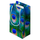 Petit Sac Cadeau Peacock Feather Blue (Devant Angle)