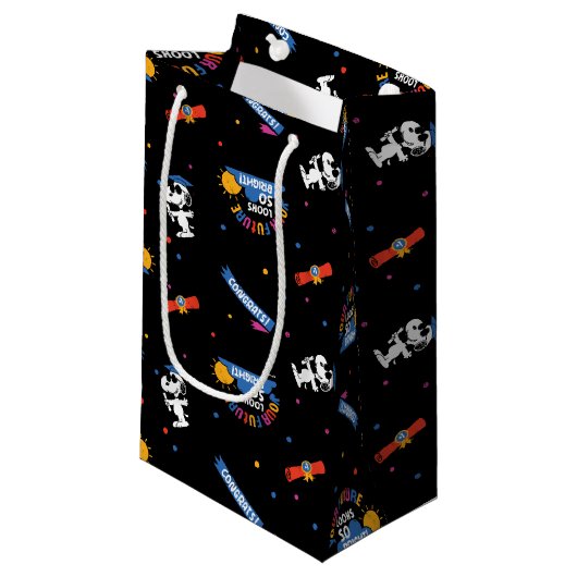 Petit Sac Cadeau Peanuts Snoopy Votre Avenir S'annonce Radieux Remi (Devant Angle)