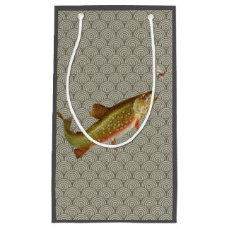 Petit Sac Cadeau Pêche vintage à la truite arc-en-ciel