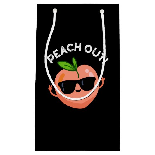 Petit Sac Cadeau Pêcher Funky Fruit Pun Dark BG (Devant)