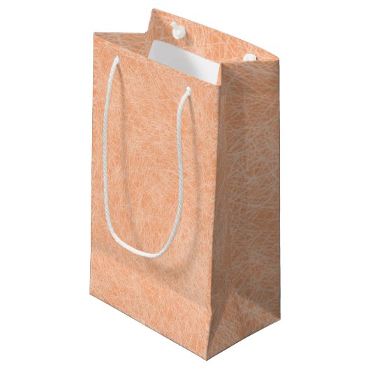 Petit Sac Cadeau Pêcher Fuzz Faux Cuir (Devant Angle)