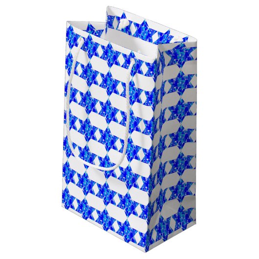 Petit Sac Cadeau Peindre Splatter Étoiles juives (Dos Angle)