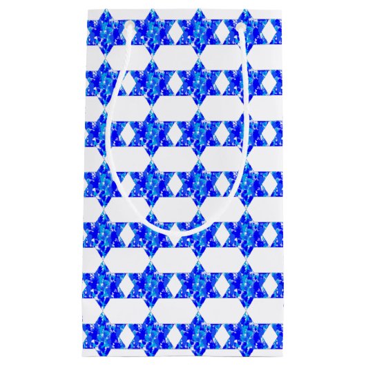 Petit Sac Cadeau Peindre Splatter Étoiles juives (Devant)