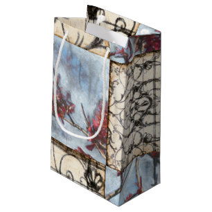 Petit Sac Cadeau Peinture abstraite lambrissée de Scrollwork