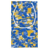 Petit Sac Cadeau Peinture bleu, jaune et blanc (Dos)