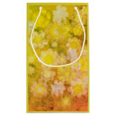 Petit Sac Cadeau Peinture d'aquarelle Abstraite de fleurs rétro (Dos)