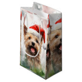 Petit Sac Cadeau Peinture de Noël de Cairn Terrier (Devant Angle)