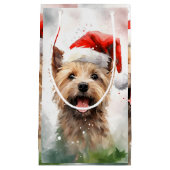 Petit Sac Cadeau Peinture de Noël de Cairn Terrier (Devant)