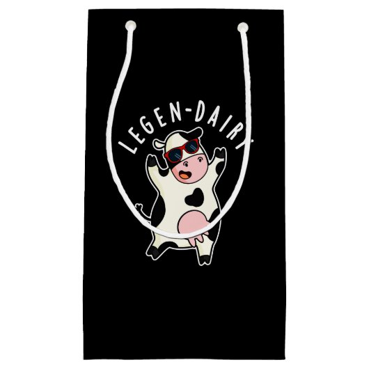 Petit Sac Cadeau Pelleterie Funny Cow Pun Dark BG (Devant)