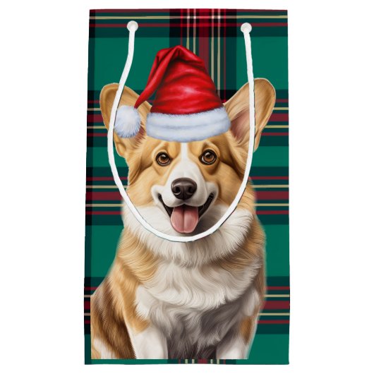 Petit Sac Cadeau Pembroke Welsh Corgi Festin Chien Plaid Noël (Devant)
