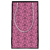 Petit Sac Cadeau Pentagramme rose Baphomet Satané (Devant)
