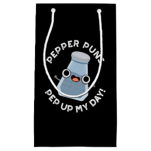 Petit Sac Cadeau Pepper Puns Pep Up My Day Funny Food Pun Dark BG