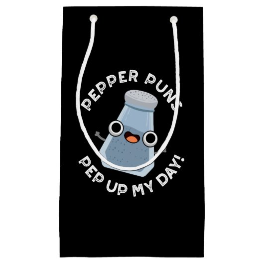 Petit Sac Cadeau Pepper Puns Pep Up My Day Funny Food Pun Dark BG (Devant)