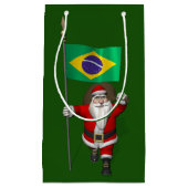 Petit Sac Cadeau Père Noël Avec L'Ensigne Du Brésil (Devant)