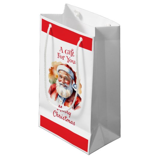 Petit Sac Cadeau Père Noël brillant Joyeux Noël Père Noël Noël Noël (Devant Angle)