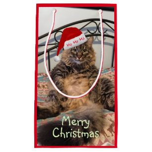 Petit Sac Cadeau Père Noël Cat Ho Ho Ho Petit Cadeau