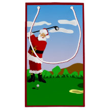Père Noël jouant au golf