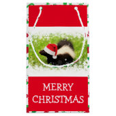 Petit Sac Cadeau Père Noël Skunk avec Motif de Noël (Dos)
