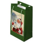 Petit Sac Cadeau Père Noël vintage avec présent (Dos Angle)