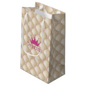 Petit Sac Cadeau Perles Charming Chic, Tiara, Princesse, Glitterie (Dos Angle)