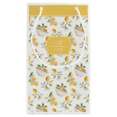 Petit Sac Cadeau Personalized French Country Lemon Pattern Monogram (Dos)
