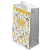 Petit Sac Cadeau Personalized French Country Lemon Pattern Monogram (Dos Angle)