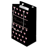 Petit Sac Cadeau Personalized Name Heart Black (Dos Angle)