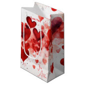 Petit Sac Cadeau Personalized Red Hearts Small Gift Bag (Devant Angle)