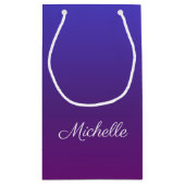 Petit Sac Cadeau Personnalisé bleu et violet ombre (Dos)