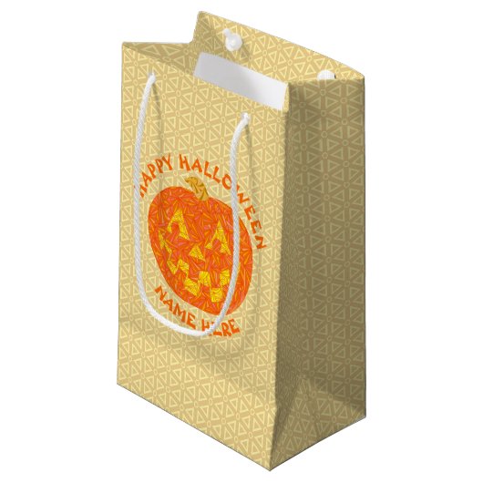 Petit Sac Cadeau Personnalisé Jolly Jack-o'-lantern Halloween (Devant Angle)