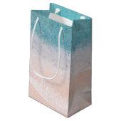 Petit Sac Cadeau Personnalisez Seaside Beach Blue Sea Sand Modèle (Dos Angle)