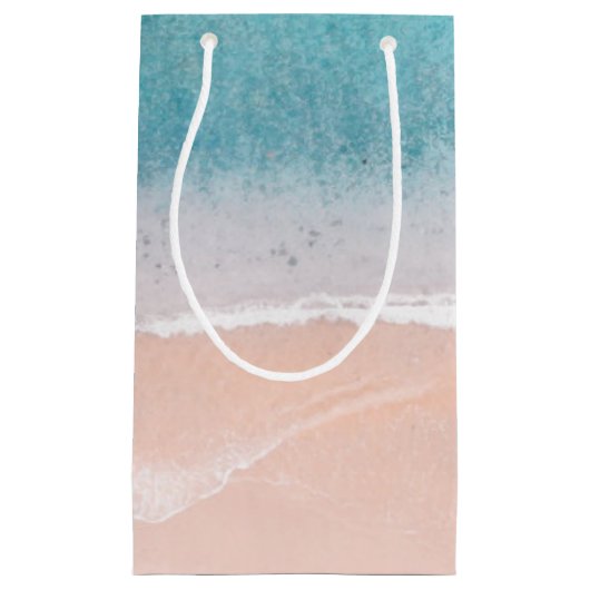 Petit Sac Cadeau Personnalisez Seaside Beach Blue Sea Sand Modèle (Devant)