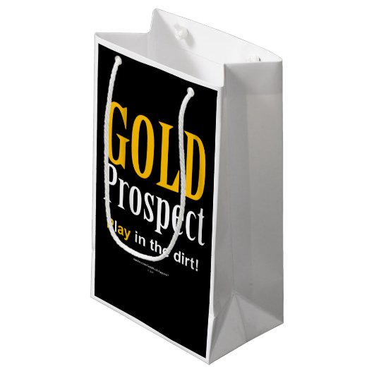 Petit Sac Cadeau Perspective d'or (Devant Angle)