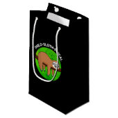 Petit Sac Cadeau Philo-sloth-phical Funny Animal Sloth Pun Dark BG (Devant Angle)