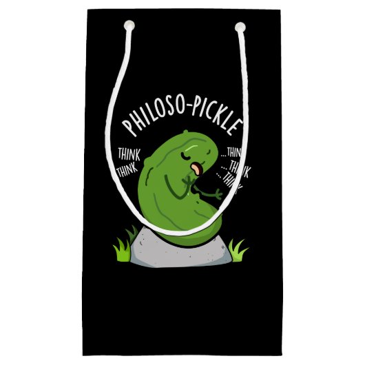 Petit Sac Cadeau Philoso pickle drôle Pickle Pun Dark BG (Devant)