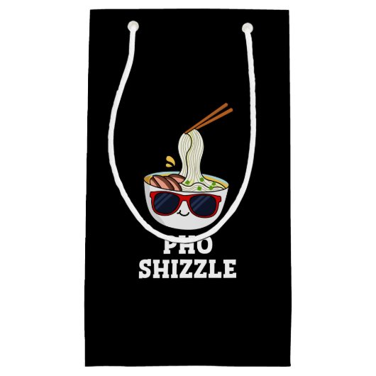 Petit Sac Cadeau Pho Shizzle Funny Noodle Pun Dark BG (Devant)