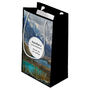 Petit Sac Cadeau Photo de montagnes alpines panoramiques pour un an