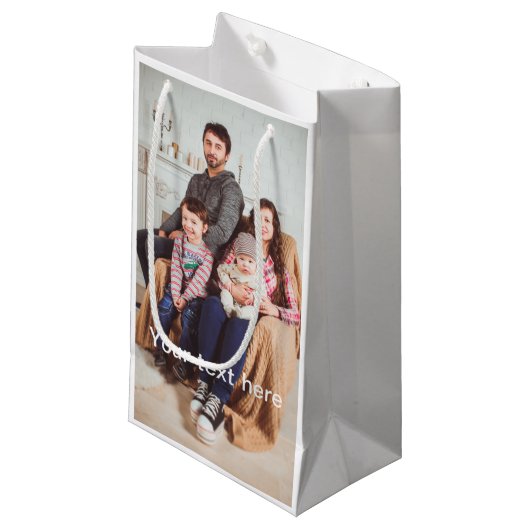 Petit Sac Cadeau Photo et/ou texte faits sur commande (Devant Angle)