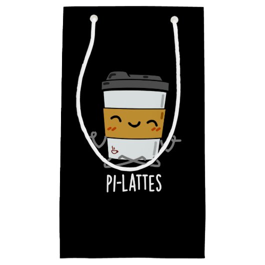 Petit Sac Cadeau Pi-lattes Funny Latte Pilates Pun Dark BG (Devant)