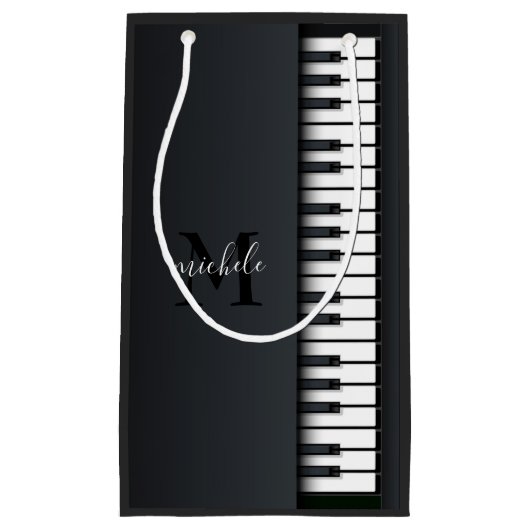 Petit Sac Cadeau Piano noir et blanc (Devant)