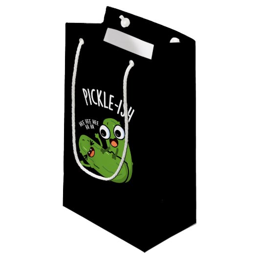 Petit Sac Cadeau Pickle Ticklish Funny Pickle Pickle Puns Dark BG (Devant Angle)