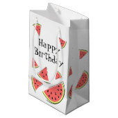 Petit Sac Cadeau Pièces de pastèque Joyeux anniversaire (Devant Angle)