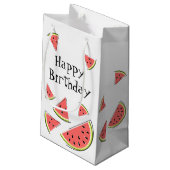 Petit Sac Cadeau Pièces de pastèque Joyeux anniversaire (Dos Angle)