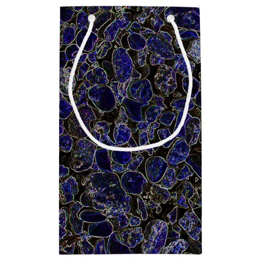 Petit Sac Cadeau Pierres bleues Sapphire avec brillance rayonnante (Dos)