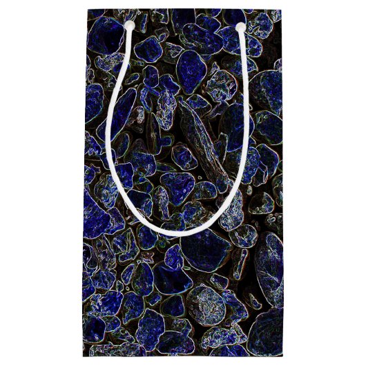 Petit Sac Cadeau Pierres bleues Sapphire avec brillance rayonnante (Devant)