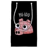 Petit Sac Cadeau Pig-loo Funny Igloo Pun Dark BG (Devant)