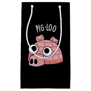 Petit Sac Cadeau Pig-loo Funny Igloo Pun Dark BG
