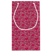 Petit Sac Cadeau Pile rose avec des coeurs (Dos)